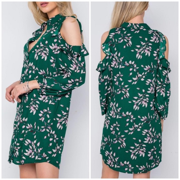 Collective Concepts Stitch Fix Green Floral Dress - Picture 3 of 4